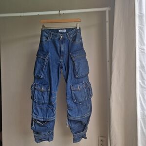 The Attico Denim Cargo Jeans